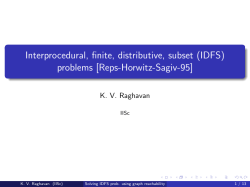 Interprocedural, finite, distributive, subset (IDFS) problems [Reps