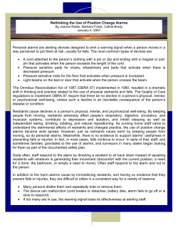 Rethinking the Use of Position Change Alarms Personal alarms are