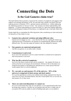 Connecting the Dots Is the God Gametes claim true?