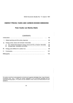 Energy prices, taxes and carbon dioxide emissions