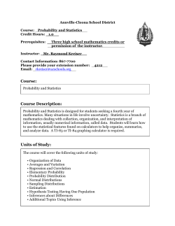 Probability and Statistics - Annville