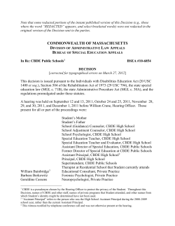 CBDE PS BSEA #10-6854 - Massachusetts Department of