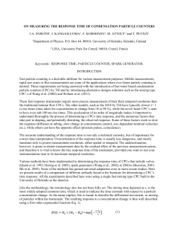 theory and practice of aerosol science - ICOS