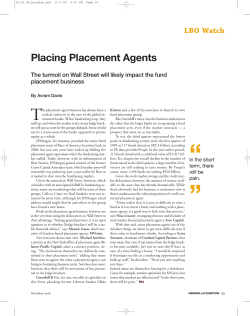 Placing Placement Agents