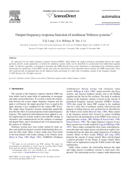 Output frequency response function of nonlinear Volterra systems