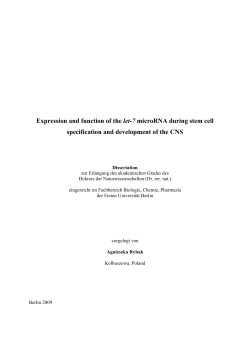 Expression and function of the let-7 microRNA - diss.fu