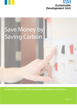 Save Money by Saving Carbon - Sustainable Development Unit