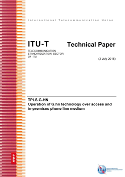 Technical Paper TPLS.G-HN ITU-T Technical Paper Operation of G