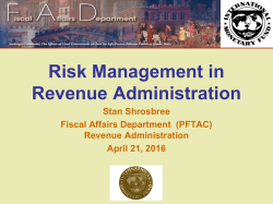 Samoa Revenue Forecasting Workshop - Risk