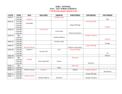 2016-17 Spring Sports Schedule