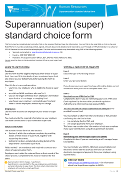 Department Super choice form for SuperStream