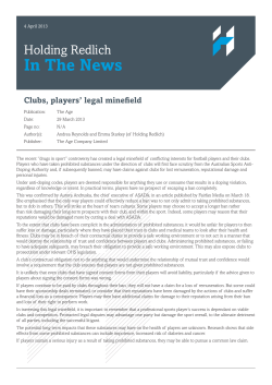 Clubs, players - legal minefield