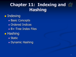 Hashing, Bitmap Indexing