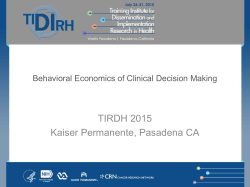 Behavioral Economics of Clinical Decision Making