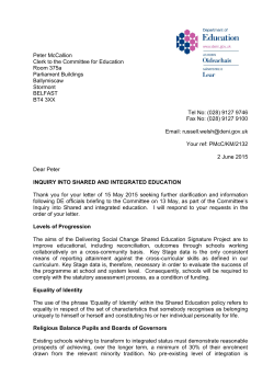 2 June 2015: Department of Education