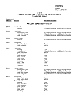 ATHLETIC COACHING CONTRACT