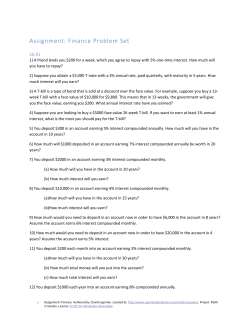 Assignment: Finance Problem Set