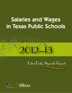 TEA Extra Duty Stipends - Texas High School Athletic Directors