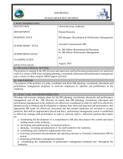 job profile human resource division i. post information institution