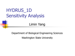 Hydrus_1D Sensitivity Analysis