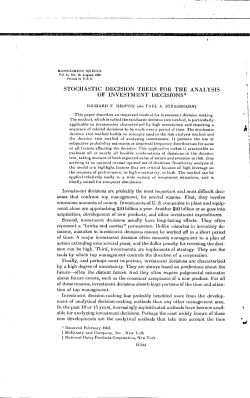 stochastic decision trees for the analysis of investment decisions