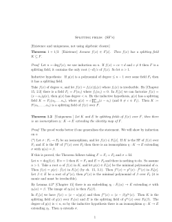 Splitting fields (SF`s) [Existence and uniqueness, not using algebraic
