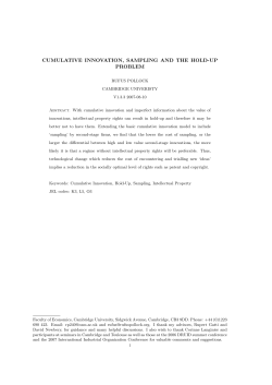 cumulative innovation, sampling and the hold-up