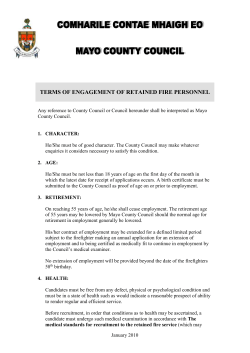 terms of engagement of retained fire personnel