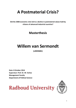 modernity, postmodern values and the 2008 economic crisis