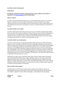 InsurePlus Limited t/a Rentassured Cookie Notice By using the