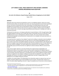 price sensitivity and optimal subsidies among broadband non