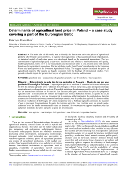 Determinants of agricultural land price in Poland &ndash; a case study