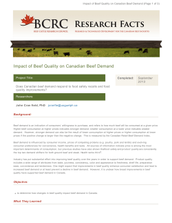 Impact of Beef Quality on Canadian Beef Demand