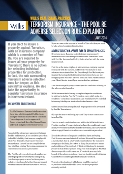 Terrorism insurAnce &ndash; The pool re Adverse selecTion rule