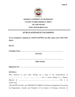 ADM 01 Acceptance letter - Murang`a University of Technology