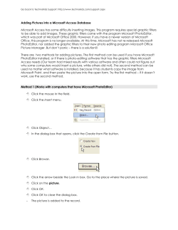 Adding Pictures into a Microsoft Access Database