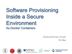 Software provisioning Inside a Secure Environment as Docker