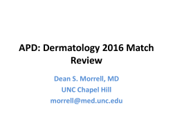 APD: Dermatology 2016 Match Review