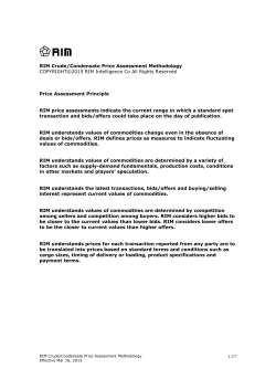 1/17 RIM Crude/Condensate Price Assessment Methodology