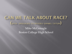 Outline of talk on what schools are doing to address students