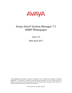 Avaya Aura® System Manager 7.1 SNMP Whitepaper