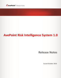 AvePoint Risk Intelligence System 1.0