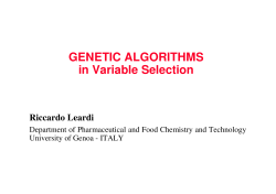 GENETIC ALGORITHMS in Variable Selection