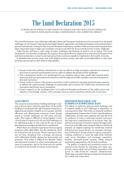 The Lund Declaration 2015