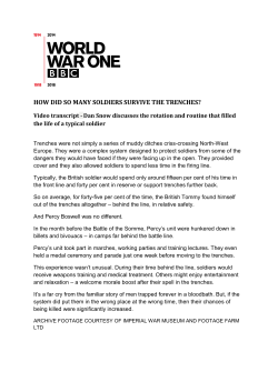 HOW DID SO MANY SOLDIERS SURVIVE THE TRENCHES?