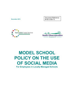 MODEL SCHOOLS` POLICY ON THE USE OF SOCIAL MEDIA IN