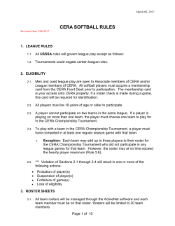 Link to CERA Softball Rules