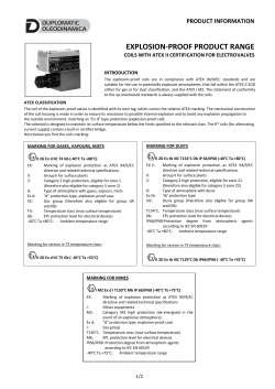 EXPLOSION-PROOF PRODUCT RANGE