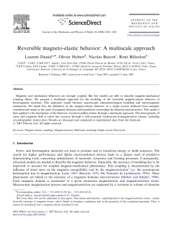 Reversible magneto-elastic behavior: A multiscale approach