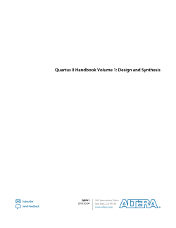 Quartus II Handbook Volume 1: Design and Synthesis